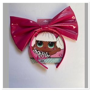 Girls L.O.L surprise Diva Vinyl Pink Big Bow Tie Headband